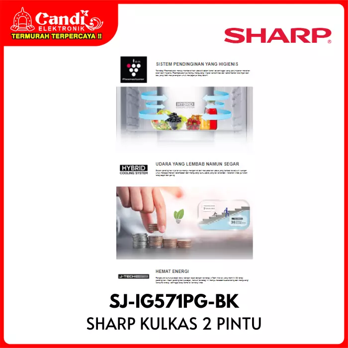 KULKAS BIG REFF 2 PINTU SHARP
